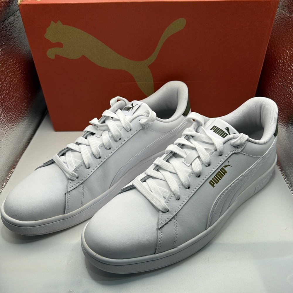 Puma Ace Court Sneakers White&Green Men's SoftFoam+‎ New. Size 10.5